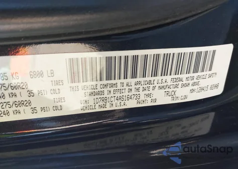 2010 Dodge Ram 1500 Slt/Sport/Trx from USA, damaged, VIN 1D7RB1CT4AS164733